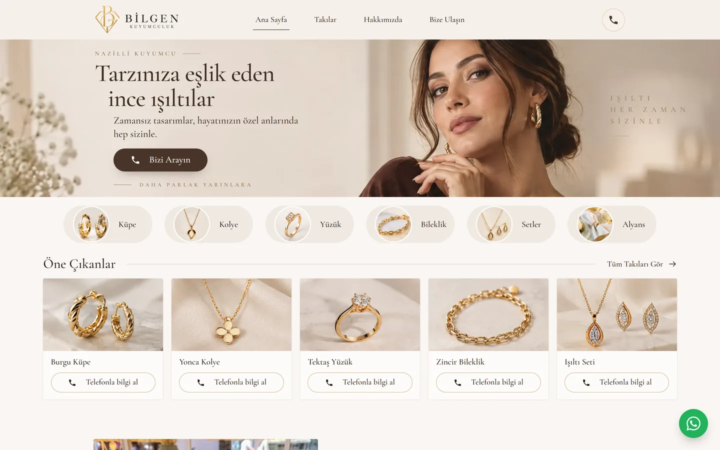 Screenshot of the Bilgen Kuyumculuk website 1