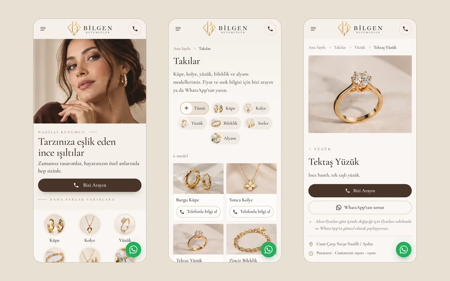 Screenshot of the Bilgen Kuyumculuk website 4