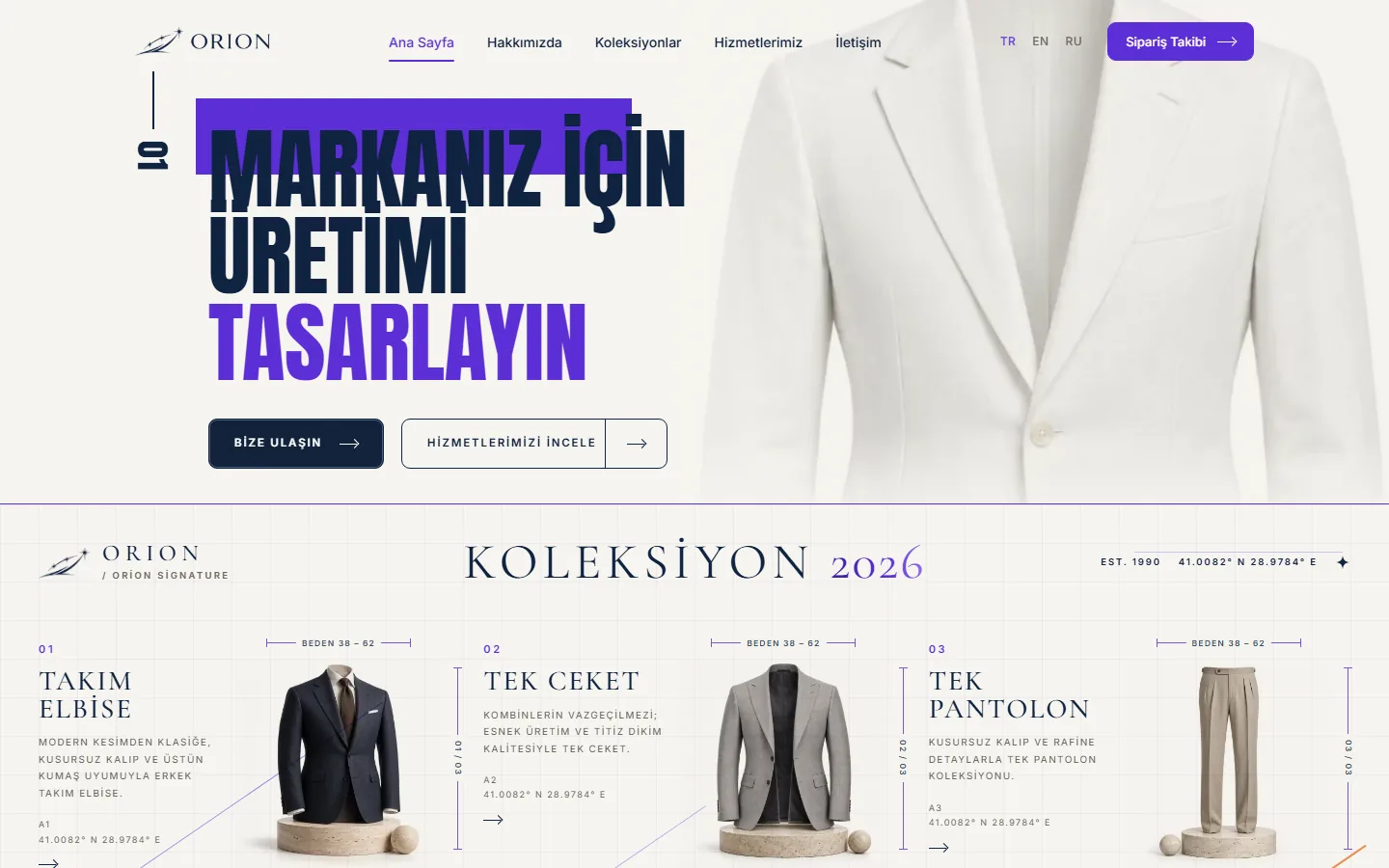 Orion web sitesi ekran görüntüsü 1