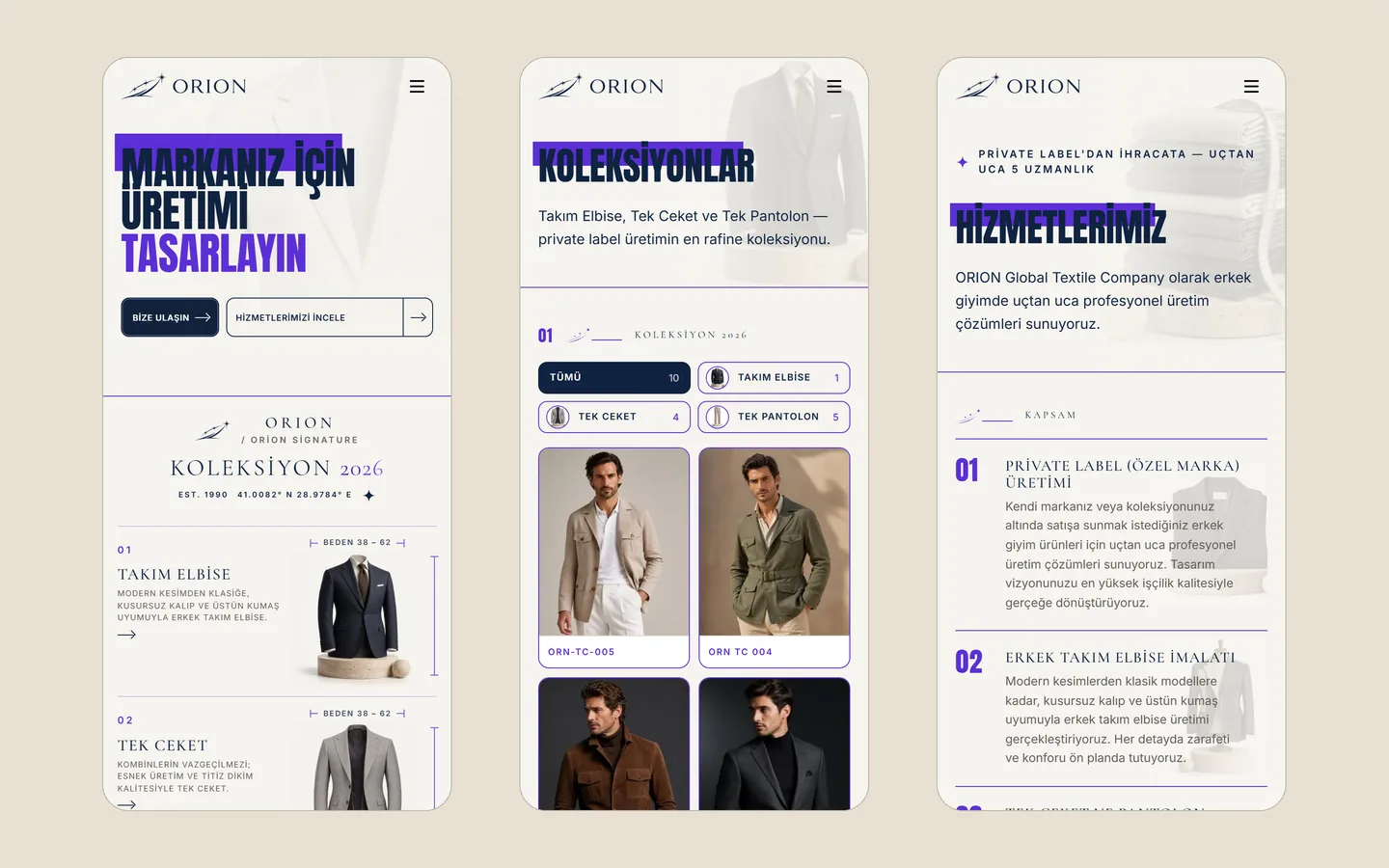 Orion web sitesi ekran görüntüsü 4