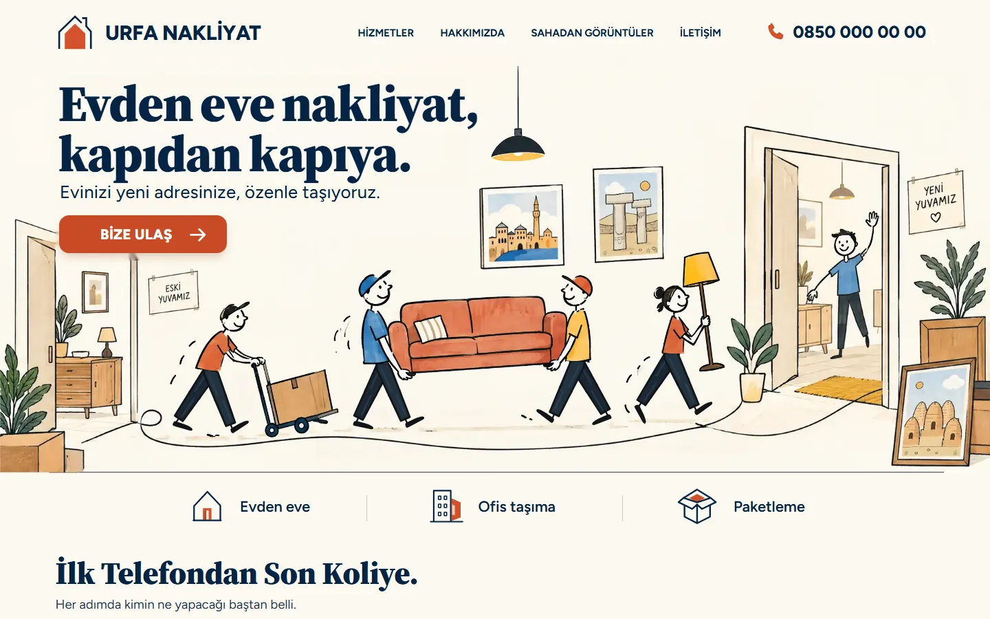 Urfa Nakliyat web sitesi ekran görüntüsü 1