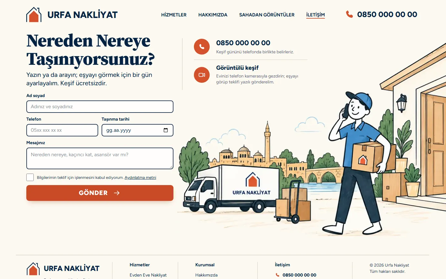 Urfa Nakliyat web sitesi ekran görüntüsü 4